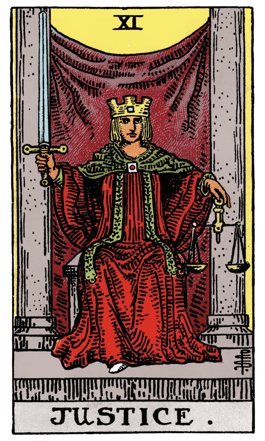 Справедливость tarot card thumbnail